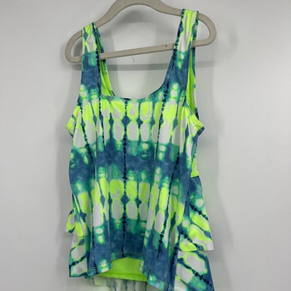 Justice swimsuit bathing suit girls size 16 two piece green blue - Picture 7 of 8